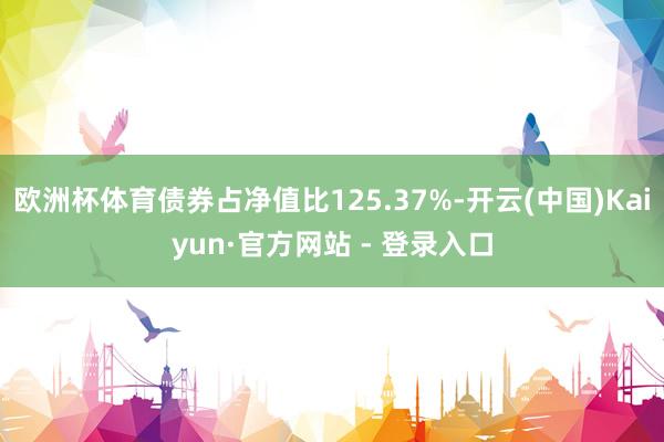 欧洲杯体育债券占净值比125.37%-开云(中国)Kaiyun·官方网站 - 登录入口
