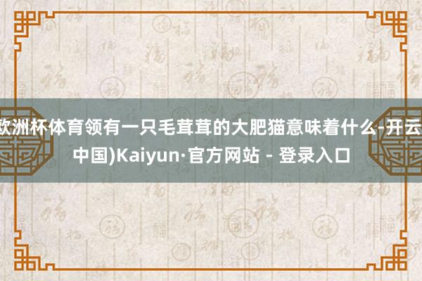 欧洲杯体育领有一只毛茸茸的大肥猫意味着什么-开云(中国)Kaiyun·官方网站 - 登录入口
