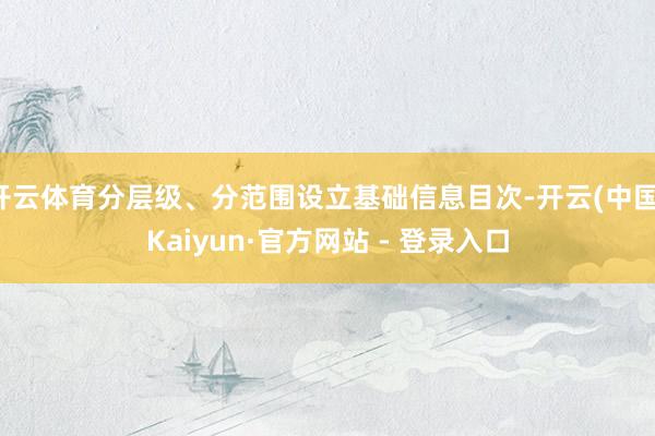 开云体育分层级、分范围设立基础信息目次-开云(中国)Kaiyun·官方网站 - 登录入口