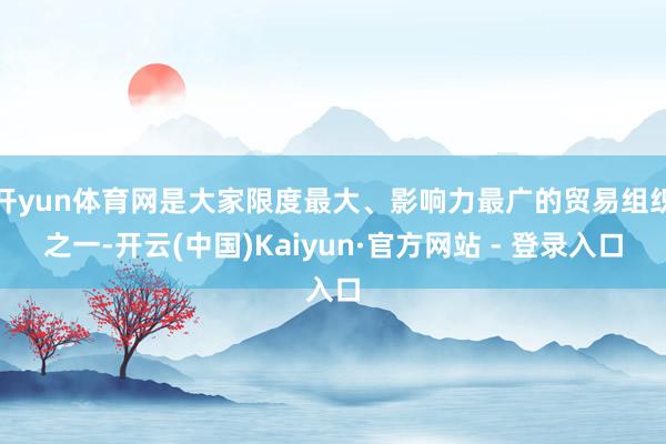 开yun体育网是大家限度最大、影响力最广的贸易组织之一-开云(中国)Kaiyun·官方网站 - 登录入口