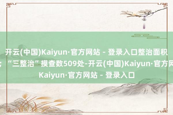 开云(中国)Kaiyun·官方网站 - 登录入口整治面积完成率96.7%;“三整治”摸查数509处-开云(中国)Kaiyun·官方网站 - 登录入口